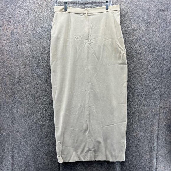 Lauren Ralph Lauren Skirt Womens 10 Beige Long Maxi Back Slit Career Lined - Picture 1 of 8